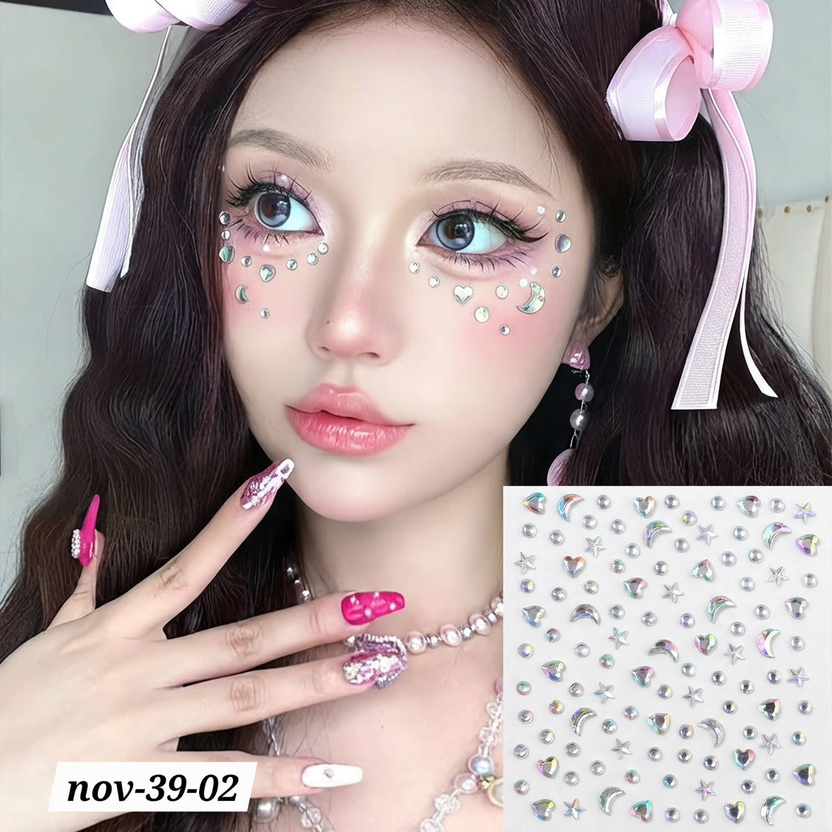 NOV26 SET 39 - FACE RHINESTONED STICKER