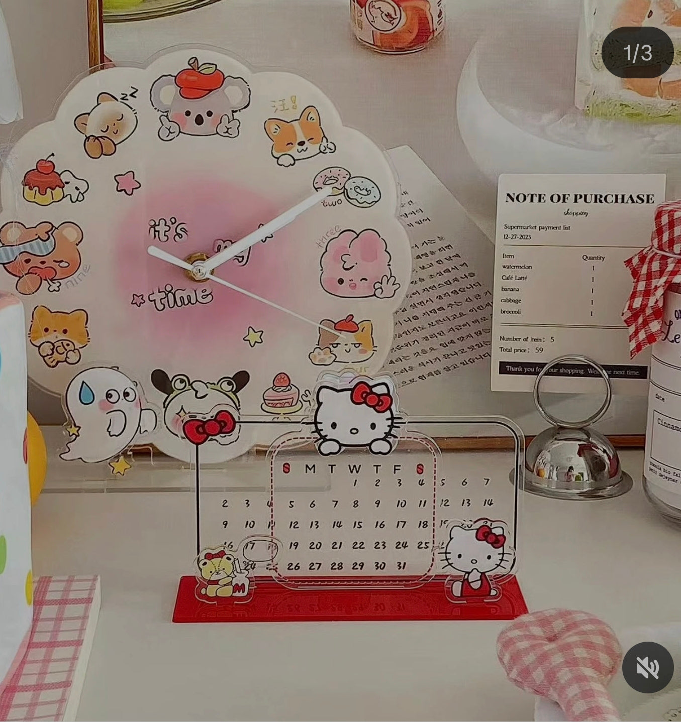 AUGUST26 SET 32 - Hello Kitty Acrylic Desk Calendar