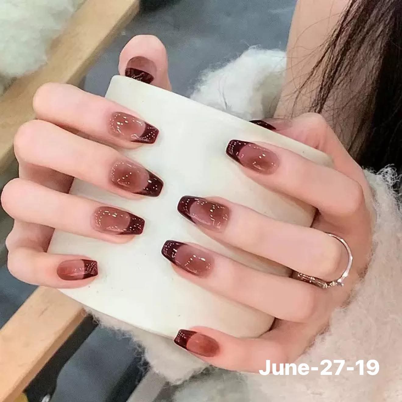 JUNE26 Set 27 - French Tip Nails